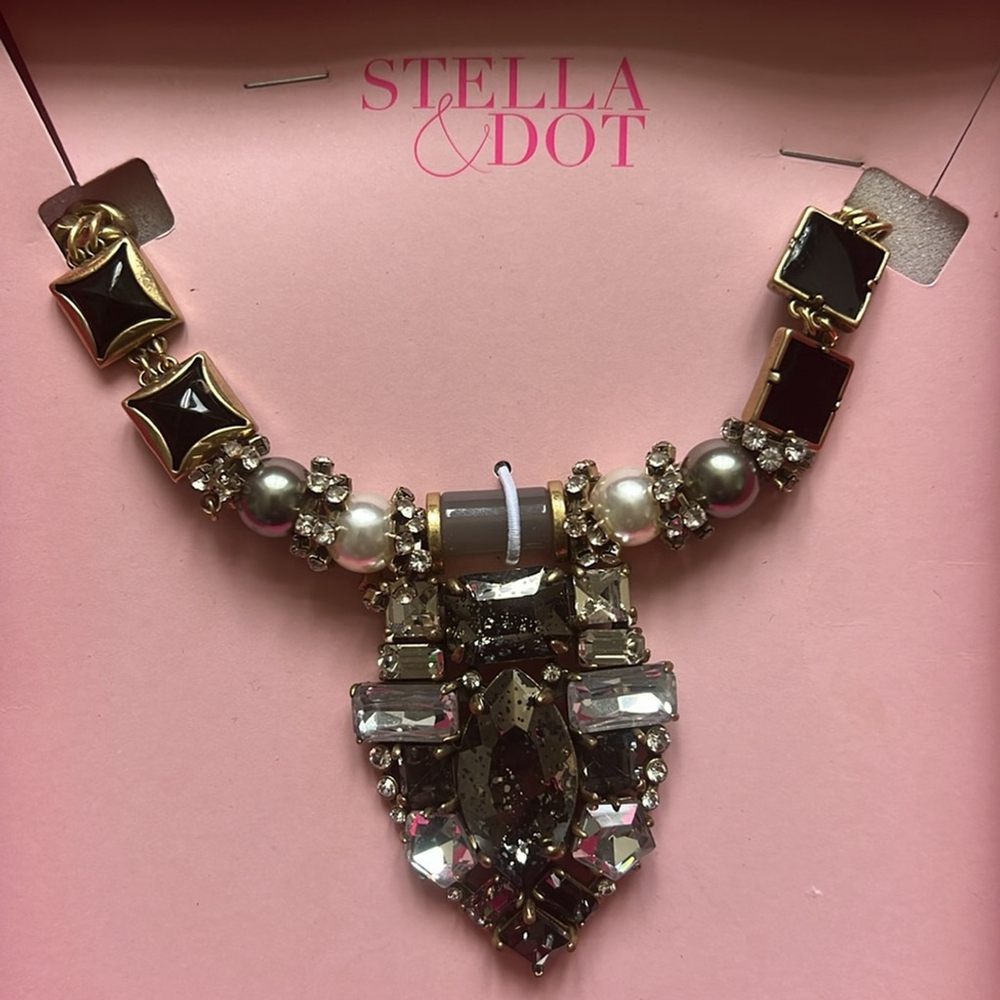 Stella & Dot Mix It Up Glam Pendant Chain Statement Necklace
